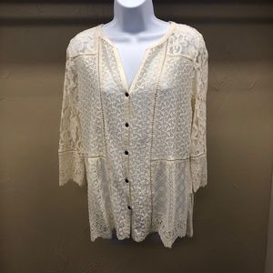 Price Reduction! NWT Gorgeous Delicate Sheer Lace Lucky Brand Top